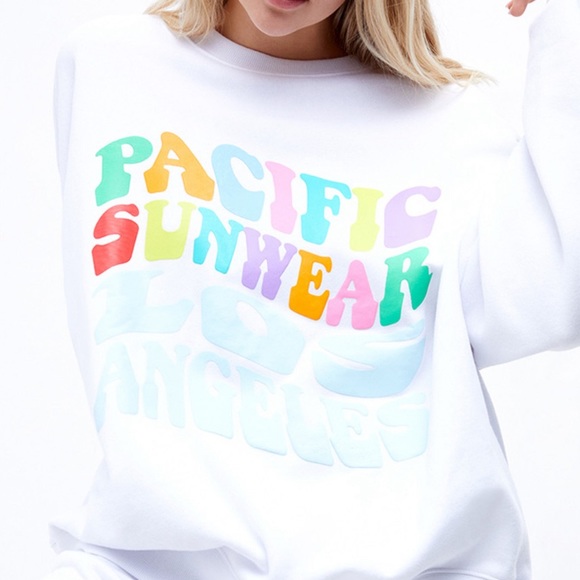 PacSun Rainbow Boyfriend Sweatshirt OS - Picture 4 of 4